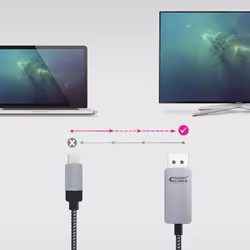 Nanocable 10.15.5002 cavo e adattatore video 1,8 m USB tipo-C DisplayPort Alluminio, Nero - Vista aggiuntiva 5