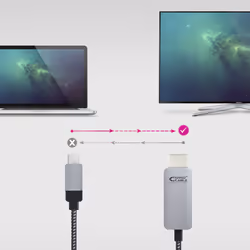 Nanocable 10.15.5102 cavo e adattatore video 1,8 m USB tipo-C HDMI Alluminio, Nero - Vista aggiuntiva 4