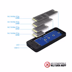 TooQ TQE-2280B contenitore di unità di archiviazione Box esterno SSD Nero M.2 - Vista aggiuntiva 4
