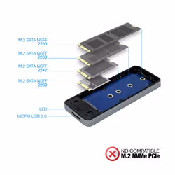 TooQ TQE-2281G contenitore di unità di archiviazione Box esterno SSD Grigio M.2 - Vista aggiuntiva 4