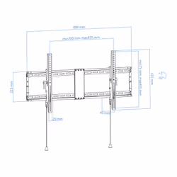 TooQ LP4391T-B Supporto TV a parete 2,29 m (90") Nero - Vista aggiuntiva 8