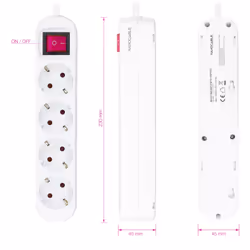 Nanocable 10.37.0004 prolunghe e multiple 1,4 m 4 presa(e) AC Interno Bianco