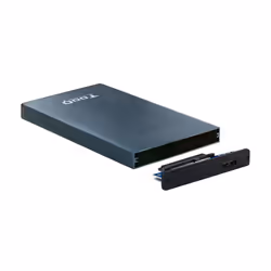 TooQ TQE-2527PB contenitore di unità di archiviazione Custodia per Disco Rigido (HDD) Nero, Blu marino 2.5"