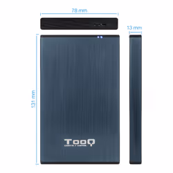 TooQ TQE-2527PB contenitore di unità di archiviazione Custodia per Disco Rigido (HDD) Nero, Blu marino 2.5" - Vista aggiuntiva 4