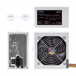 TooQ TQAPOLO-550SP alimentatore per computer 550 W 20+4 pin ATX ATX Argento - Vista aggiuntiva 5
