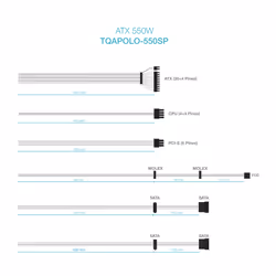 TooQ TQAPOLO-550SP alimentatore per computer 550 W 20+4 pin ATX ATX Argento - Vista aggiuntiva 6