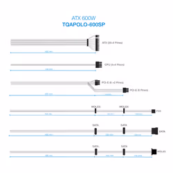 TooQ TQAPOLO-600SP alimentatore per computer 600 W 20+4 pin ATX ATX Nero - Vista aggiuntiva 5