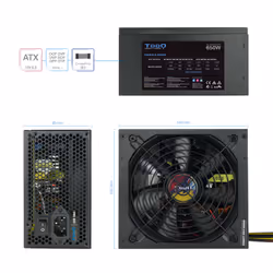 TooQ TQAPOLO-650SP alimentatore per computer 650 W 20+4 pin ATX ATX Nero - Vista aggiuntiva 4