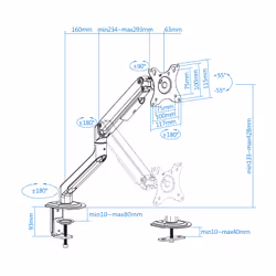 TooQ DB4032TNR-W support d'écran plat pour bureau 32" Blanc - Vista aggiuntiva 6