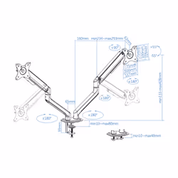 TooQ DB4132TNR-W support d'écran plat pour bureau 32" Blanc - Vista aggiuntiva 4
