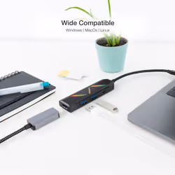 Nanocable 10.16.0401 replicatore di porte e docking station per laptop Cablato USB 3.2 Gen 1 (3.1 Gen 1) Type-C Nero