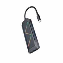 Nanocable 10.16.0801, Cablato, USB 3.2 Gen 1 (3.1 Gen 1) Type-C, 100 W, 10,100,1000 Mbit/s, Nero, MMC, MicroSD (TransFlash), ...