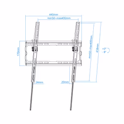 TooQ LP1071T-B Supporto TV a parete 70" Nero