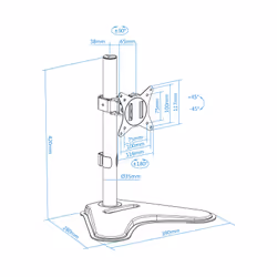 TooQ DB1701TN-B support d'écran plat pour bureau 32" Noir - Vista aggiuntiva 4