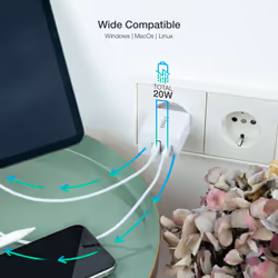 TooQ TQWC-2SC04WT Caricabatterie per dispositivi mobili Universale Bianco AC Ricarica rapida Interno - Vista aggiuntiva 4