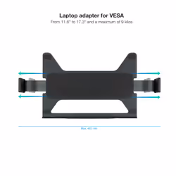 TooQ TQLH1117-B supporto per laptop Mensola a braccio per notebook Nero 43,9 cm (17.3")