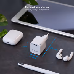 TooQ TQWC-PD20WT Caricabatterie per dispositivi mobili Universale Bianco AC Ricarica rapida Interno