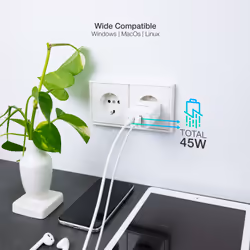 TooQ TQWC-GANQCPD45WT Caricabatterie per dispositivi mobili Universale Bianco AC Ricarica rapida Interno - Vista aggiuntiva 4