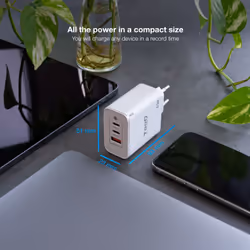 TooQ TQWC-GANQC2PD65WT Caricabatterie per dispositivi mobili Universale Bianco AC Ricarica rapida Interno