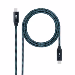 Nanocable 10.01.4300-COMB, 0,5 m, USB C, USB C, USB4 Gen 2x2, 20 Gbit/s, Colore foglia di tè, Nero, Grigio