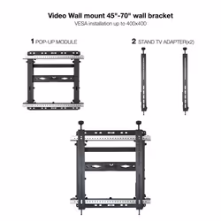 TooQ TQVW4571T Supporto per display espositivi 177,8 cm (70") Nero