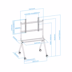 TooQ iSTAND 86" Grigio - Vista aggiuntiva 4