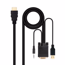 Nanocable 10.15.4350, 1,8 m, HDMI tipo A (Standard), VGA (D-Sub) + 3.5mm + USB Type-A, Maschio, Maschio, Dritto