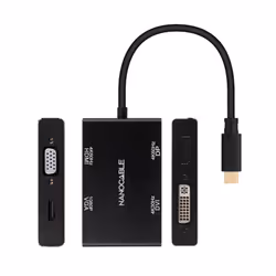 Nanocable 10.16.4307 replicatore di porte e docking station per laptop Cablato USB 3.2 Gen 1 (3.1 Gen 1) Type-C Nero