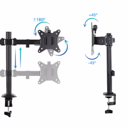 TooQ DB1802TN-B Supporti a parete per TV 68,6 cm (27") Scrivania Nero