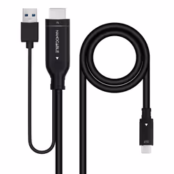 Nanocable 10.15.4354, 1,8 m, HDMI + USB Type-A, USB tipo-C, Maschio, Maschio, Dritto