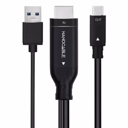 Nanocable 10.15.4354 cavo e adattatore video 1,8 m HDMI + USB Type-A USB tipo-C Nero