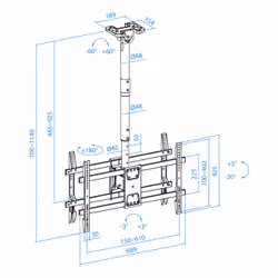 TooQ LPCE2286TSLI-B Supporto TV a parete 2,18 m (86") Nero - Vista aggiuntiva 7