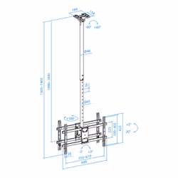 TooQ LPCE2286TSLI-XL-B Supporto TV a parete 2,18 m (86") Nero - Vista aggiuntiva 7