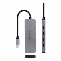 Nanocable 10.16.4505 hub di interfaccia USB 3.2 Gen 1 (3.1 Gen 1) Type-C 5000 Mbit/s Grigio