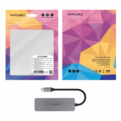 Nanocable 10.16.4505 hub di interfaccia USB 3.2 Gen 1 (3.1 Gen 1) Type-C 5000 Mbit/s Grigio