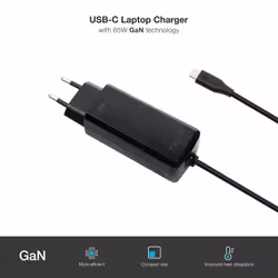 TooQ TQLC-USBCGAN65PD-C Caricabatterie per dispositivi mobili Computer portatile, Universale Nero AC Interno - Vista aggiuntiva 2