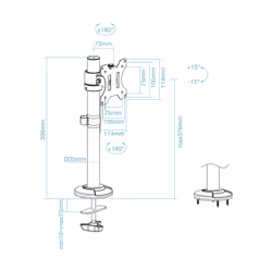 TooQ DB1131TN-B Supporti a parete per TV 81,3 cm (32") Scrivania Nero - Vista aggiuntiva 8