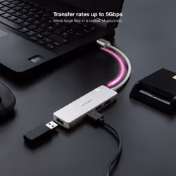 Nanocable 10.16.4602 replicatore di porte e docking station per laptop Cablato USB 3.2 Gen 1 (3.1 Gen 1) Type-A Argento - Vista aggiuntiva 4