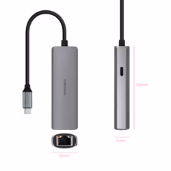 Nanocable 10.16.4603 replicatore di porte e docking station per laptop Cablato USB 3.2 Gen 1 (3.1 Gen 1) Type-C Grigio - Vista aggiuntiva 2