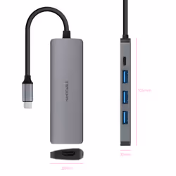 Nanocable 10.16.4605 replicatore di porte e docking station per laptop Cablato USB 3.2 Gen 1 (3.1 Gen 1) Type-C Grigio - Vista aggiuntiva 2
