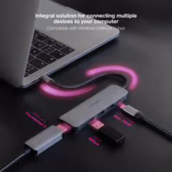 Nanocable 10.16.4605 replicatore di porte e docking station per laptop Cablato USB 3.2 Gen 1 (3.1 Gen 1) Type-C Grigio - Vista aggiuntiva 4