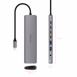 Nanocable 10.16.4608 replicatore di porte e docking station per laptop Cablato USB 3.2 Gen 1 (3.1 Gen 1) Type-C Grigio - Vista aggiuntiva 2