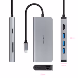 Nanocable 10.16.4609 replicatore di porte e docking station per laptop Cablato USB 3.2 Gen 1 (3.1 Gen 1) Type-C Grigio - Vista aggiuntiva 2