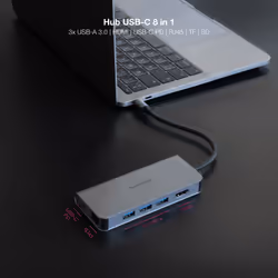 Nanocable 10.16.4609 replicatore di porte e docking station per laptop Cablato USB 3.2 Gen 1 (3.1 Gen 1) Type-C Grigio - Vista aggiuntiva 3