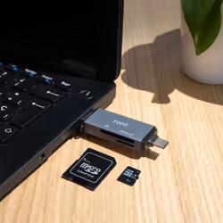 TooQ TQR-3001G lettore di schede USB 3.0 Type-A/Type-C Grigio - Vista aggiuntiva 4