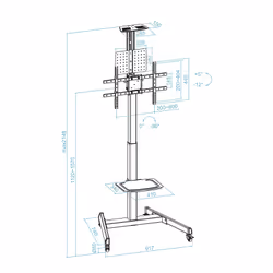 TooQ FS1184M-B Supporto TV a parete 177,8 cm (70") Nero - Vista aggiuntiva 8