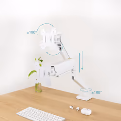 TooQ DB1334TNR-W Supporti a parete per TV 86,4 cm (34") Scrivania Bianco - Vista aggiuntiva 4