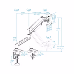 TooQ DB1334TNR-W Supporti a parete per TV 86,4 cm (34") Scrivania Bianco - Vista aggiuntiva 6