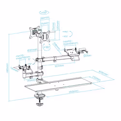 TooQ TQPM0003 Supporti a parete per TV 81,3 cm (32") Scrivania Nero - Vista aggiuntiva 5