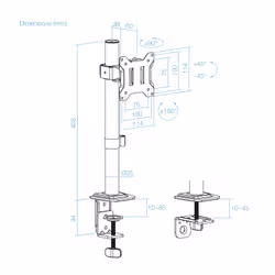 TooQ DB1130TN-B Supporti a parete per TV 81,3 cm (32") Scrivania Nero - Vista aggiuntiva 6